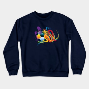 Soccer Ball with Brush Strokes Crewneck Sweatshirt